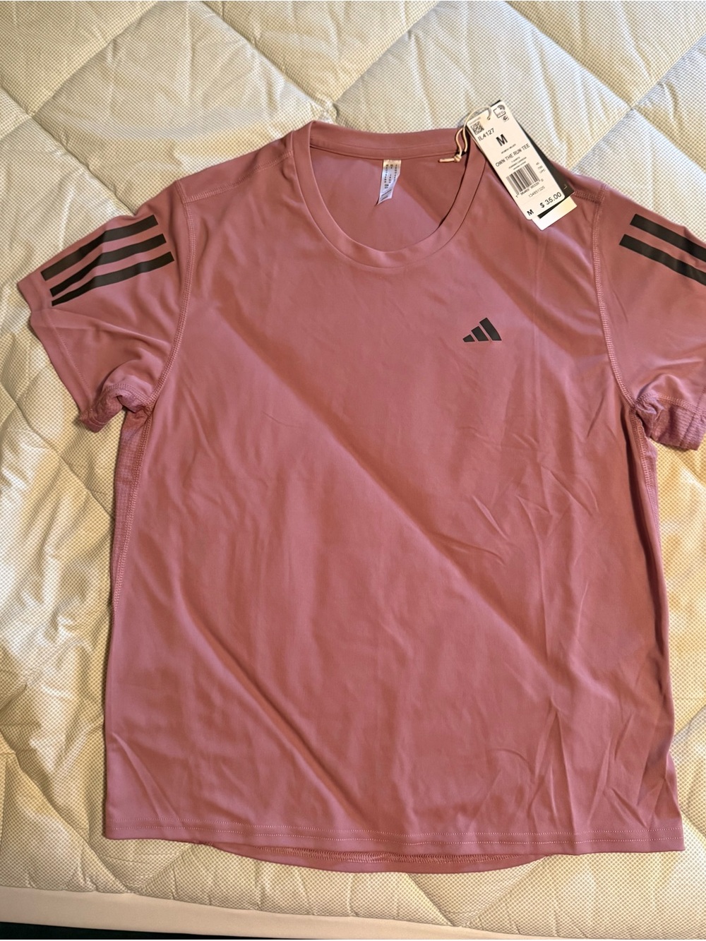 Adidas Wonder Orchid Running Tee with Black Logo
